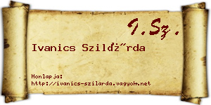 Ivanics Szilárda névjegykártya